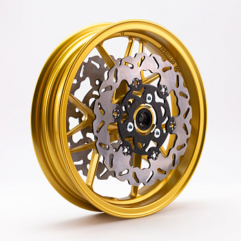 Диск литой дорожный для питбайка 2.5х12" передний Gold